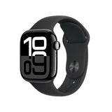APPLE WATCH SERIES 10 GPS + CELLULAR 42MM JET BLACK ALUMINIUM CASE WITH BLACK SPORT BAND - S/M