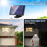 KKF Solar-Powered LED Security Wall Light with Motion Sensor & Remote Control, 120° Wide-Angle Detection, 20㎡ Illumination Coverage & Waterproof Design for Outdoor Use