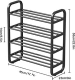 4-Tier Shoe Rack, Free-Standing Portable Shoe Organizer