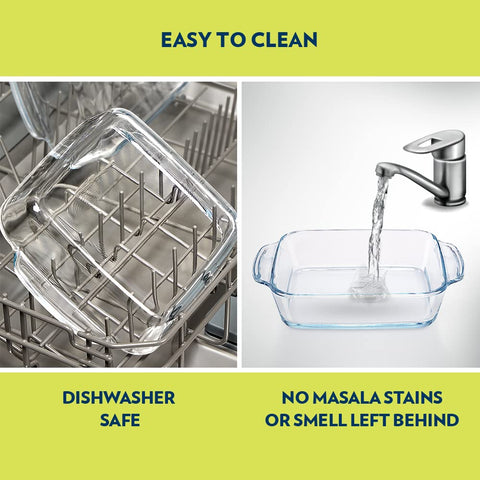 Borosil Square Borosilicate Glass Baking and Serving Dish with Handles – 1.6 L