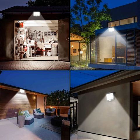 KKF Solar-Powered LED Security Wall Light with Motion Sensor & Remote Control, 120° Wide-Angle Detection, 20㎡ Illumination Coverage & Waterproof Design for Outdoor Use