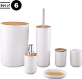 Bathroom Sanitary Set Pack of 6 White