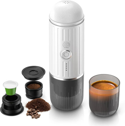 iCafilas 2-in-1 Portable Espresso Maker with Heating - Brown