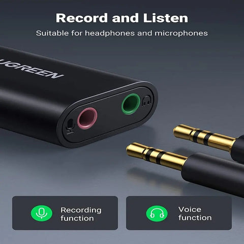 UGREEN USB 2.0 External Sound Adapter (Black)