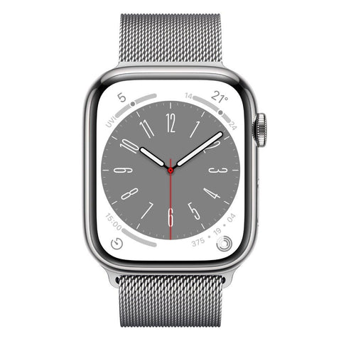 APPLE WATCH SERIES 8 GPS + CELLULAR 41MM SILVER STAINLESS STEEL CASE WITH SILVER MILANESE LOOP