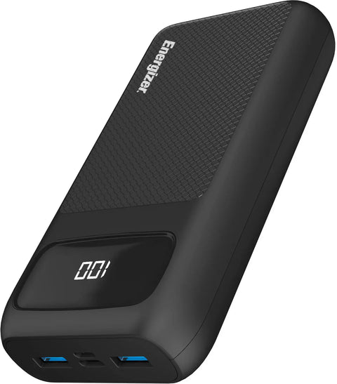 Ultimate 20000 mAh Power Bank- 22.5W- Triple Output- with Power Delivery 20W USB-C Output and Fast Charge- Dual Input- LCD Indicator- Black