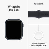 APPLE WATCH SERIES 9 GPS + CELLULAR 41MM MIDNIGHT ALUMINIUM CASE WITH LIGHT MIDNIGHT SPORT BAND - S/M