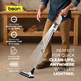 BSON Cordless Stick Vacuum - Orange with Light & Water Tank