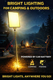KKF 46W Telescopic LED Camping Light, 3.5m Adjustable Pole, 4500 Lumens, Remote Control & 8 Lighting Modes, 12V Car Battery Compatible for Outdoor Work, Camping & Emergency Lighting