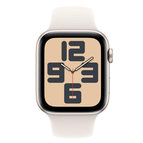 Apple Watch SE 2GEN 2024 GPS 44mm Starlight Aluminium Case with Starlight Sport Band - M/L