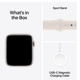 Apple Watch SE 2GEN 2024 GPS 44mm Starlight Aluminium Case with Starlight Sport Band - M/L