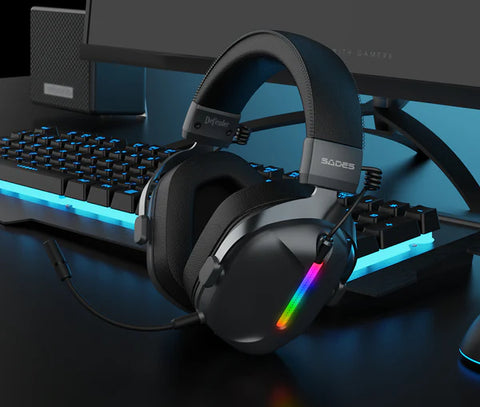 Sades Defender 3 Mode Head Mounted Wireless Headset - Black