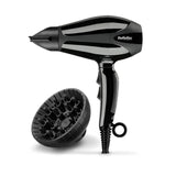 Babyliss Ac Dryer 2400W 2 Nozzles Ionic Black 124Km/H 2 Heat 2 Speed Cold Shot Frizz Control Diffuser
