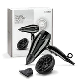 Babyliss Ac Dryer 2400W 2 Nozzles Ionic Black 124Km/H 2 Heat 2 Speed Cold Shot Frizz Control Diffuser