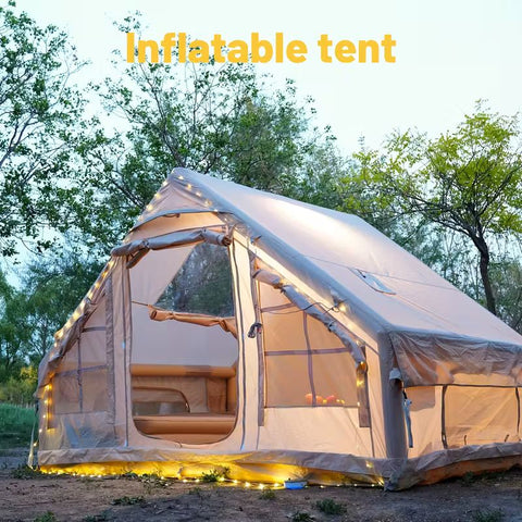 Inflatable Waterproof Family Camping Tent with Manual Air Pump – 6–8 Persons
