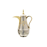May Flower Arabic Coffee Dallah 1L - Nickle/Gold