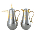 Vaccum Flask Set - 1L + 1L - Nickel/Gold