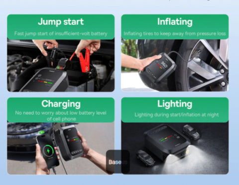 Baseus Prime trip Series Super Energy 4-in-1 Car Jump Starter 1200A - Cluster Black