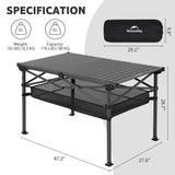 Naturehike Simple Star H01 Foldable Table - Black (120*70*73)