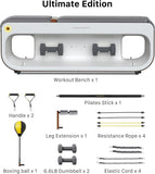 KINGSMITH Weight Bench with Cable System, Adjustable Workout Bench with Dumbbell Rack for Home Gym Strength Training