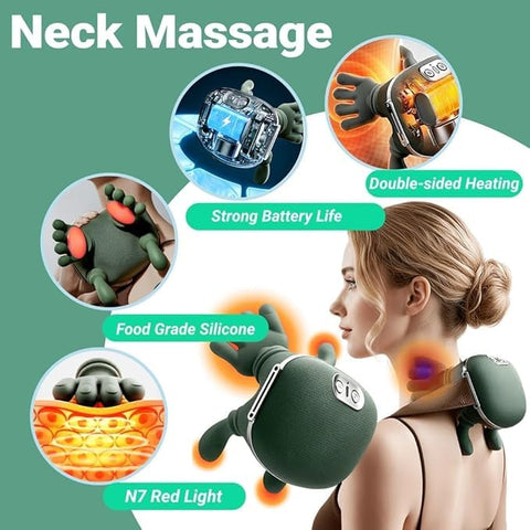 Black Bull Massage for Shoulder, Neck, Lower Abdominal, and Shoulder Massager with Heat Deep