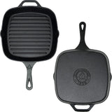 Westinghouse 28 cm Pre-Seasoned Cast Iron Square Grill Pan – Black