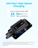 Anker Zolo Power Bank (10K, 35W, Built-In Dual USB-C Cables) - White