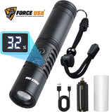 BSON Force USA Telescopic Flashlight - 2000 Lumens, Adjustable Focus Beam