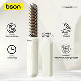BSON 2-in-1 Hair Comb & Straightener/Curling Iron - Cordless & Adjustable Heat