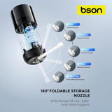 BSON Travel Buddy Pro Bidet - 180° Adjustable Nozzle, 5 Water Flow Modes, 8 Nozzles, 250ml Capacity, IP67 Waterproof, Long-Life Battery, Type-C Charging, Digital Display