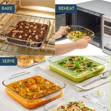 Borosil Square Borosilicate Glass Baking and Serving Dish with Handles – 1.6 L