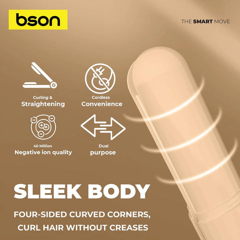 BSON 2-in-1 Hair Styler - Straightener & Curler with 40 Million Ions