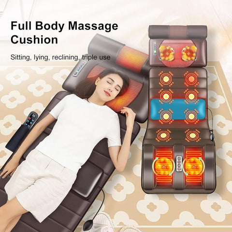 5-in-1 Full-Body Heated Massage Mat with Shiatsu Neck & Shoulder Massage