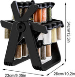 Rotating Spice Rack Organizer with 18 Glass Jars