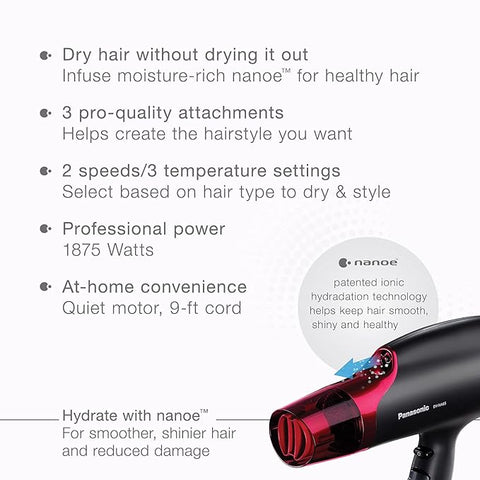 Panasonic nanoe Hair Dryer2000W3Nozzles