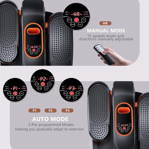 Under Desk Elliptical Exercise Machine, Ellipse Leg Exerciser with Remote