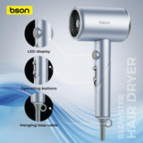 BSON Blowster Hair Dryer - 1800W with LCD Display & Overheat Protection