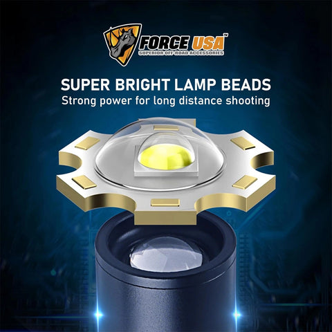 BSON Force USA Telescopic Flashlight - 2000 Lumens, Adjustable Focus Beam