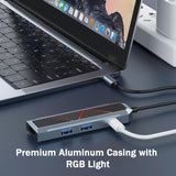 Redragon UCA 4-Port USB-C Hub - Black