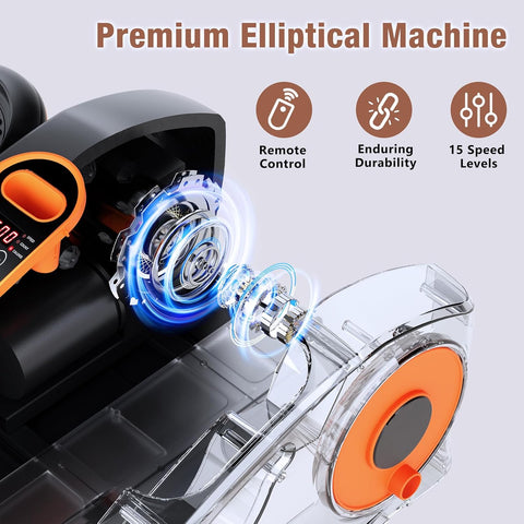 Under Desk Elliptical Exercise Machine, Ellipse Leg Exerciser with Remote