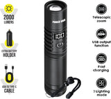 BSON Force USA Telescopic Flashlight - 2000 Lumens, Adjustable Focus Beam
