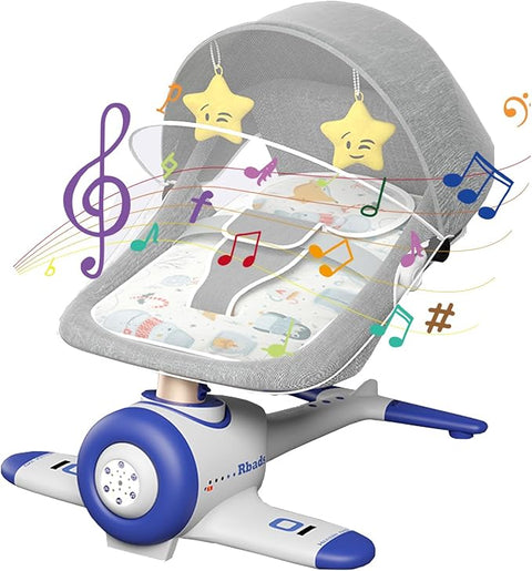 Electric Baby Swings for Infants to Toddler Indoor Portable Baby Swing for Babies Boys Girls with 4 Sway Speeds,4-Speed Timer Baby Rocking Chair