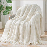 Wajade Fleece Throw Blanket, Fluffy Faux Fur Blanket for Bed Sofa Couch, Soft Warm Thick Blanket,Size 200X230 CM