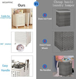 • Khamsan 55L Large Rolling Laundry Basket, Foldable with Handle