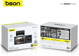 BSON Tri-Vision Dash Cam - 3-Channel with Night Vision & Built-In WiFi