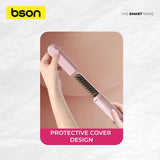 BSON 2-in-1 Hair Comb & Straightener/Curling Iron - Cordless & Adjustable Heat