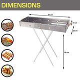 KKF Foldable Portable Barbecue Grill with Chrome-Plated Stand for Camping, Picnics, Outings & Vacations