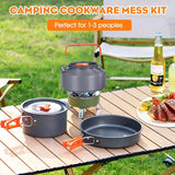3-Piece Aluminium Camping Cookware Set with Pot, Pan, Teapot & Storage Bag