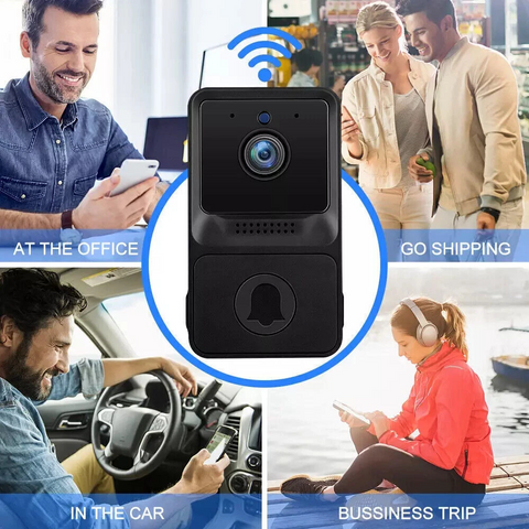 Gopeta, TUYA Smart WiFi Video Door Bell - Black