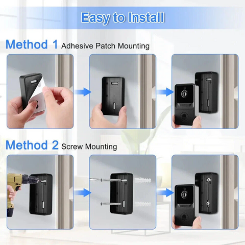 Gopeta, TUYA Smart WiFi Video Door Bell - Black